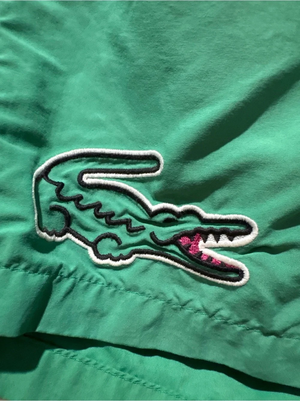 Lacoste Men’s Green Swim Trunks Shorts Crocodile Logo Size Small